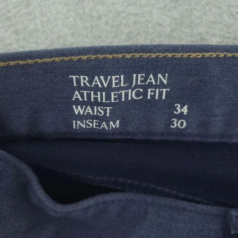 Banana Republic Travel Jean Athletic Fit Jeans Mens 34x30 Blue Stretch Denim